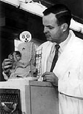 Dr. Harry Harlow and an infant rhesus